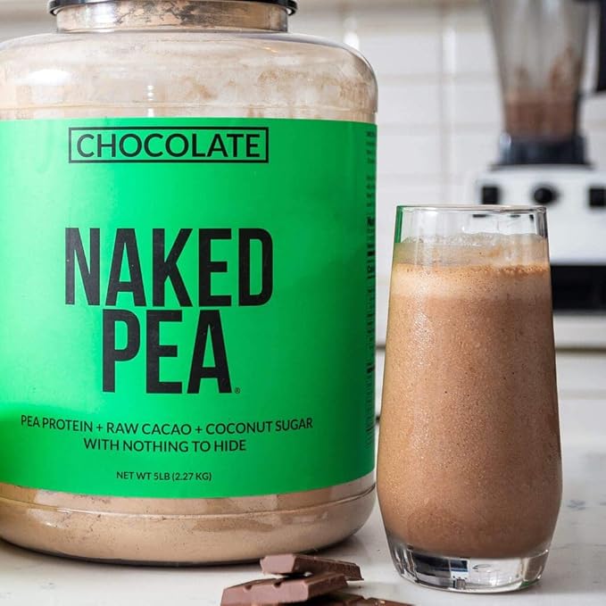 NAKED Nutrition Chocolate Pea Protein Isolate - 5Lb Bulk, Plant Based, Vegetarian & Vegan Protein. Easy to Digest, Non-GMO, Gluten Free, Lactose Free, Soy Free (Pack of 2)