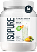 Isopure Clear Whey Isolate Protein Powder, Lactose Free, Gluten Free, Naturally Flavored, Mango Lime, 20g Protein Per Serving, 14.1 Oz, 16 Servings (Packaging May Vary)