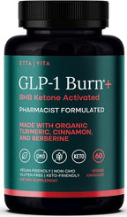 Ketosis & GLP-1 Supplement Weight Loss for Women and Men - Appetite Suppressant, Fat Burner and Metabolic Health with BHB Ketones, Apple Cider Vinegar, Berberine HCL, Turmeric, Cinnamon - Made in USA