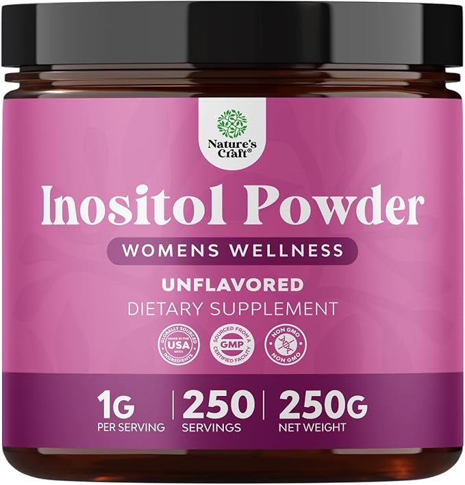 Premium Myo-Inositol & D-Chiro Inositol Powder - Fertility Support Supplement with Myo Inositol - Restore Hormone Balance & Clarity - Provides Ovarian Support - Inositol Supplement for Women - 250g