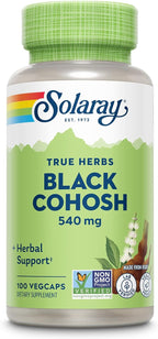 SOLARAY True Herbs Black Cohosh - Herbal Supplements for Women's Wellness - Supplying 540mg of Black Cohosh Root per Serving - Non GMO, Vegan, Gluten Free, 60-Day Guarantee - 100 Servings, 100 VegCaps