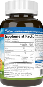 Carlson - Super D3 Gummies 4,000 IU (100 mcg), Bone Health, Immune Support & Calcium Absorption, Natural Fruit Flavors, 120 Vegetarian Gummies