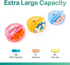 Sukuos Large Weekly Pill Organizer 2 Times a Day, Daily Pill Box 7 Day Easy to Open with Double Protection, AM PM Pill Case for Medicine/Vitamin/Fish Oil/Supplements (Blue)