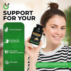 Bloating & Gas Relief Probiotic for Women & Men | 9-in-1 Gut & Digestive Support with Probiotics, Prebiotic Inulin, Turmeric, Ginger & Fennel | Daily Plant-Based Capsules, 60 Count
