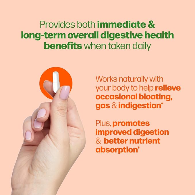 Culturelle Bloating & Gas Defense, Digestive Enzymes & Probiotics for Digestive Health, 30 Capsules, Supports Occasional Indigestion & Discomfort