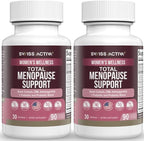 Swiss Activa+ Total Menopause Support – Hormone Balance, Hot Flash Relief, Mood & Energy Boost, Gut Health, Vegan, Non-GMO Plant-Based Menopause Supplements for Women– 180 Capsules | 60-Day Supply