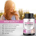 Feminizer Sex Change Capsules Pueraria Mirifica Potent Estrogen Hormone Complex for Trans Women - Breasts Booty Hair Skin Nails - Transgender Ladyboy Queer LGBT
