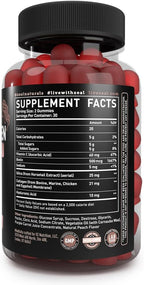 Multi Collagen Peptide Gummies (1, 2, 3, 5 & 10) + Vitamin C + Biotin + Hyaluronic Acid | Supports Healthy Hair, Skin, and Nails | Non-GMO and Gluten-Free | Natural Peach Flavor | 60 Gummies