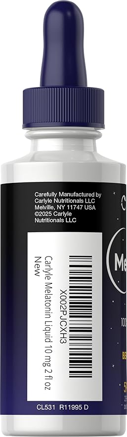 Carlyle Melatonin 10mg | 2 fl oz Liquid Drops | Berry Flavor | for Adults | Non-GMO, Vegetarian Supplement