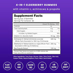 NutraChamps Elderberry Gummies with Vitamin C, Propolis & Echinacea - Immune System Support Gummy Vitamins for Adults & Kids - Max Strength 200mg Sambucus Antioxidant