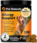 Dog Allergy Relief Immunity Chews - Paw Licking, Itching & Seasonal Allergies - with Colostrum, Probiotics, Turmeric & Salmon Oil - Vet Recommended Anti-Itch Supplement for Dogs (Salmon, 180 Ct)