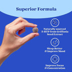 BeLive 5-HTP Gummies - 60 Ct I 5HTP Stress Relief Gummies for Better Sleep, Heightened Focus, Mood Booster & Stress Relief I Serotonin Booster for Adults, Vegan 5 HTP Supplement - Mixed Berries Flavor
