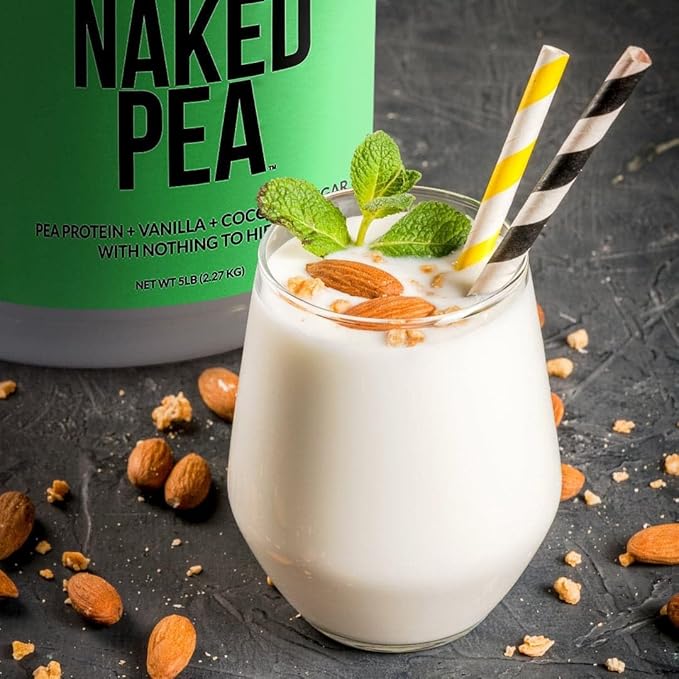 NAKED Vanilla Pea Protein Isolate from North American Farms, Only 3 Ingredients, Vanilla Vegan Protein, Gluten-Free, Soy Free, GMO Free - 1LB (Pack of 2)