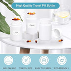 White Pill Bottle, Empty Medicine Bottles with Screw Caps for Pills Capsules Vitamins, Food Grade Plastic Medicine Containers with Labels for Travel (3.4oz/100ml, 4 Pcs)
