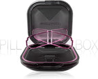 HyJeryty 4-Compartment Pill Organizer, Small Purple Portable Pill Case for Daily Vitamins, Supplements & Medication, Travel-Friendly Compact Design, Stylish Cute Medicine Pill Box Pill Holder
