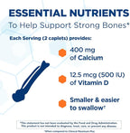 Citracal Petites, 400 mg Calcium Citrate, Easily Absorbed and Highly Soluble with 12.5 mcg (500 IU) Vitamin D3, Smaller and Easier to Swallow Caplets, 200 Count