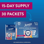 Juven Therapeutic Nutrition Drink Powder Including Collagen Peptides, Amino Acids, and HMB for Wound Healing Support, Fruit Punch, 30 Count (Pack of 2)