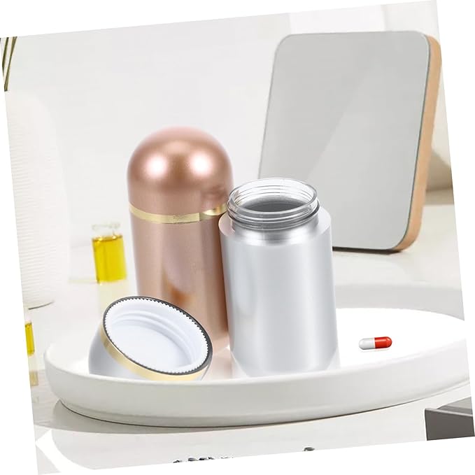 MAGICLULU 2Pcs Travel Pill Container Small Medicine Organizer with Excellent Sealing for Capsules Powders Portable and Lightweight for Home Office Travel Use