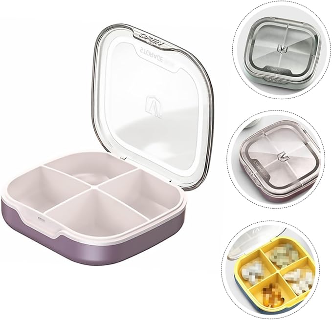 1Pc Mini Portable Medicine Storage Container Travel Case with Compartments Lightweight and Durable for Storing Pills Jewelry and More for Home Office