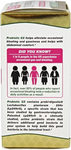 Nature's Bounty Probiotic GX Gas & Bloating Formula, Capsules 25 ea (Pack of 4)