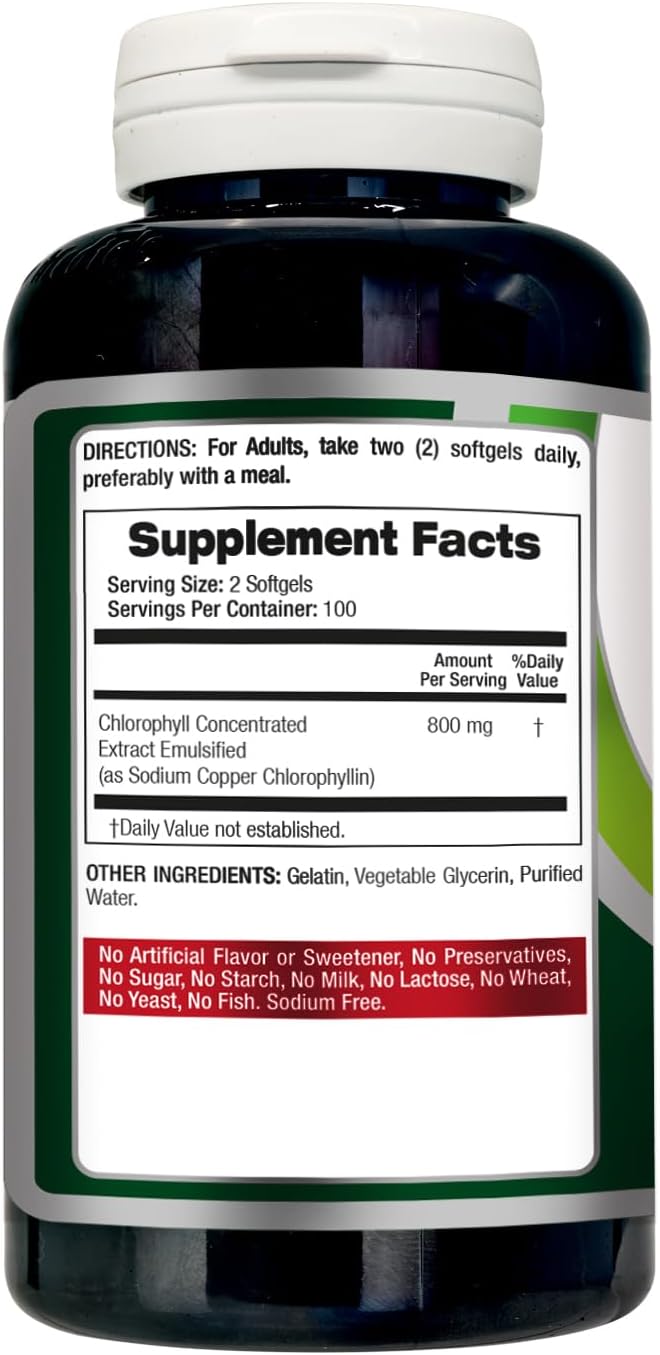 FITO MEDIC'S Lab Chlorophyll Supplement, 200 Softgels, Chlorophyll Capsules