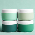 kuangre Travel Containers for Toiletries, Silicone Cream Jars BPA-Free, Leak-proof 2oz Travel Size Containers, Portable Size Silicone Jars with Lid for Cosmetic Face Hand Body Cream (4 Pack)