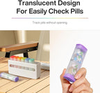 Weekly Pill Organizer 2 Times a Day - Am Pm Pill Box 7 Day, Large Twice Medicine Pill Case for Daily Medication, Vitamins, Fish Oils, Supplements Portable Week Pill Holder Container, Translucent White