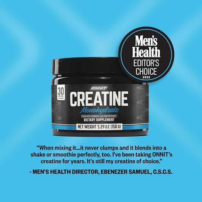 ONNIT Creatine Monohydrate Powder, IGEN™ Non-GMO Tested – 5g Premium Creatine for Muscle Strength, Power & Lean Mass, Supports Brain Health & Cellular Energy, Unflavored, 30 Servings, 5.29 oz 2-Pack