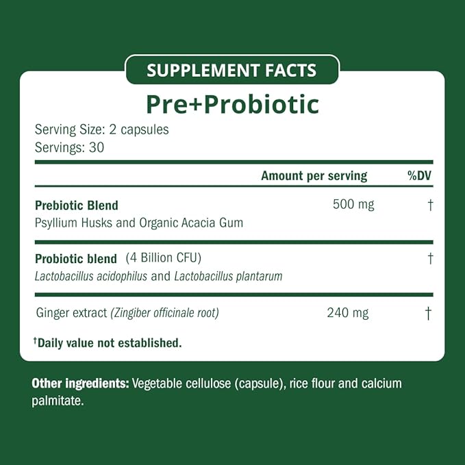 Semaine Super Powered Prebiotic + Probiotic for Women, Effective 3-in-1 Multi-Action Formula to Nourish Gut Health, Soothe IBS, Support Bloat Relief & Immunity Boost, Clinically-Studied (60 ct)
