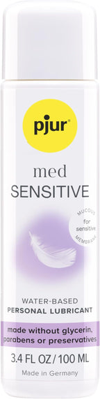 pjur med Sensitive - Water-Based Lubricant, Premium Intimate Sex Lube for Men, Women & Couples, Long Lasting - 100ml / 3.4 fl.oz