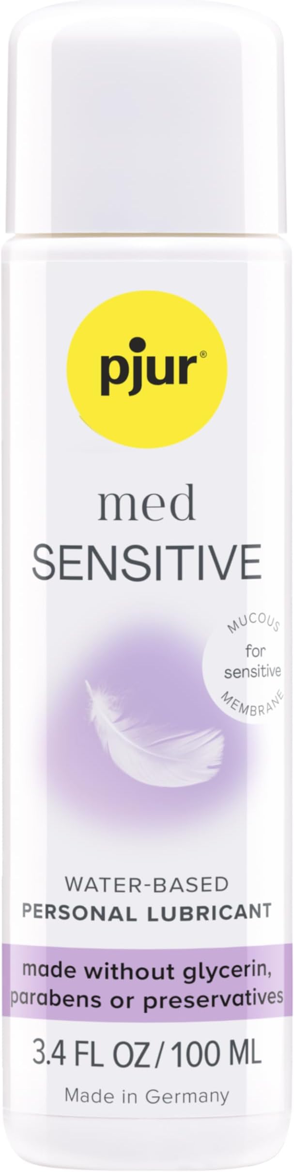 pjur med Sensitive - Water-Based Lubricant, Premium Intimate Sex Lube for Men, Women & Couples, Long Lasting - 100ml / 3.4 fl.oz