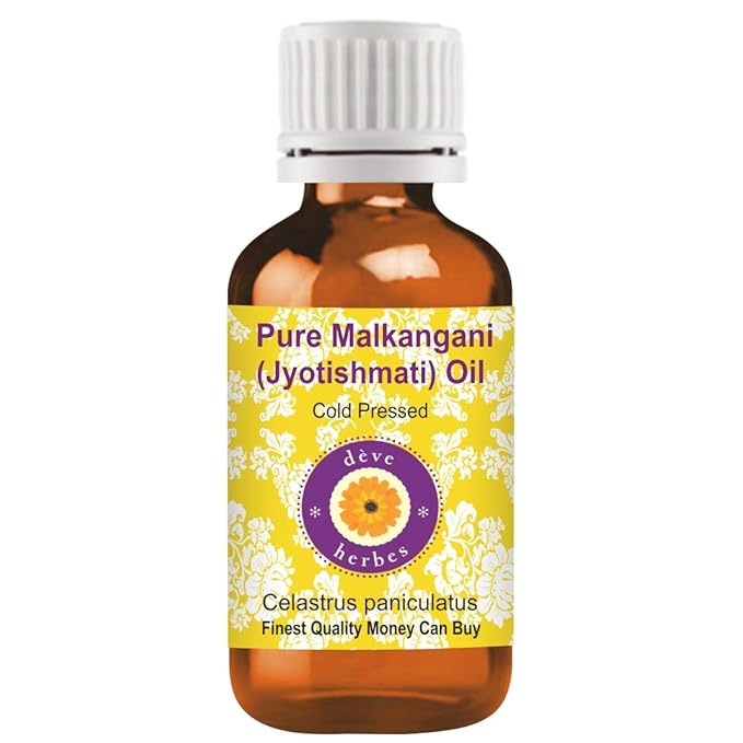 dève herbes Jyotishmati Oil (Celastrus paniculatus) | Cold Pressed | Pure | Natural | Undiluted | For Diluting Essential oils | For Skin & Massage | Non-Sticky| Lightweight| Men & Women | 30ml (1 oz)