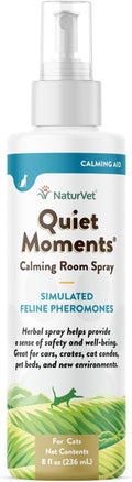 NaturVet Quiet Moments Herbal Calming Spray, 8 Ounce- Feline
