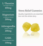 L-Theanine 400mg Gummies, L Theanine Supplement for Kids & Adults with Magnesium Glycinate, GABA, Ashwagandha, L'theanine Chewable for Restful Sleep, Stress Support, Relaxation, Calm, 60 Day Supply
