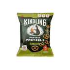 Kindling Protein Pretzels - Dill-Pickle | Protein-Packed Snack Size Bags | Kosher | 8-9g Protein Per Serving | No Artificial Flavors, Soy-Free | Lunches, Office Snacks, & On-the-Go | 16-Count (1.06oz Bags)