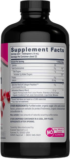 NeoCell Liquid Collagen, Skin, Hair, Nails and Joints Supplement, Includes Fruit Juice Concentrates and Green Tea Blend, Pomegranate, 16 oz., 1 Bottle