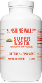 Sunshine Valley® Super Inositol Powder – Dietary Supplement, Wellness & Healthy Lifestyle – Unflavored Powder – 16 oz
