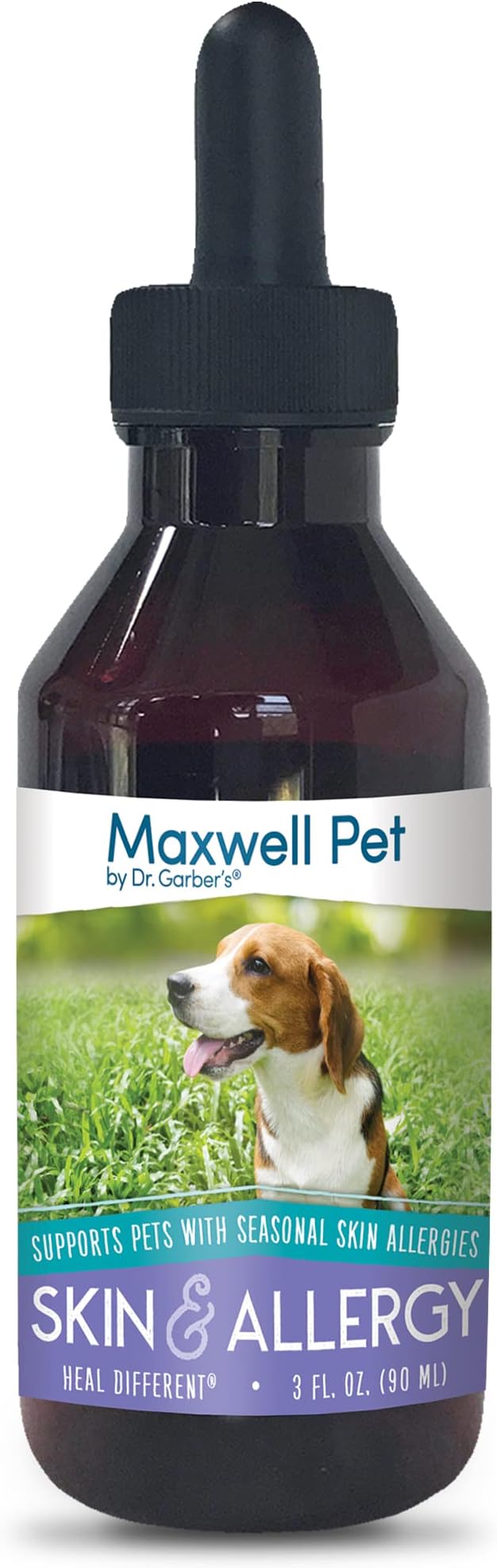 Maxwell Pet by Dr. Garber's - Skin & Allergy | Safe, All Natural, Gemmotherapy Supplement for Canine Use | Manage Symptoms of Skin Related Issues Due to Seasonal Allergies; Calming Effect | 3 fl oz
