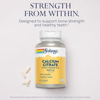 Solaray Calcium Citrate with Vitamin D3 1000mg - Bone Strength and Healthy Teeth Support - Gentle Digestion Formula - Lab Verified, 60-Day Guarantee - 15 Servings, 90 Capsules