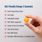 Nordic Naturals Zero Sugar Children’s DHA Gummy Chews, Tropical Punch - 30 Gummy Chews for Kids - 600 mg Total Omega-3s - Brain Development, Learning, Healthy Immunity - Non-GMO - 30 Servings