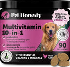10-in-1 Dog Multivitamin Supplement with Glucosamine & Probiotics - Hip & Joint Support, Digestive Health, Immune Support, Heart & Skin - All-in-One Daily Vitamins & Omega-3s for Dogs (Chicken, 90 Ct)