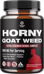 Horny Goat Weed for Men - Extra Strength Male Supplement with Black Maca Root, Tongkat Ali, Saw Palmetto & Panax Ginseng Extract for Stamina & Energy - 180 Count