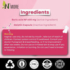 N'More pH Harmony Boric Acid Vaginal Suppositories for Yeast Infection Relief + Reusable Applicator — 30 Count, 600 mg, Made in USA