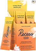 Recess Mood Powder, Magnesium L-Threonate Blend with Passion Flower, L-Theanine, Electrolytes, Magnesium Calm Support Powder Supplement - Lemon Citrus Pack of 10