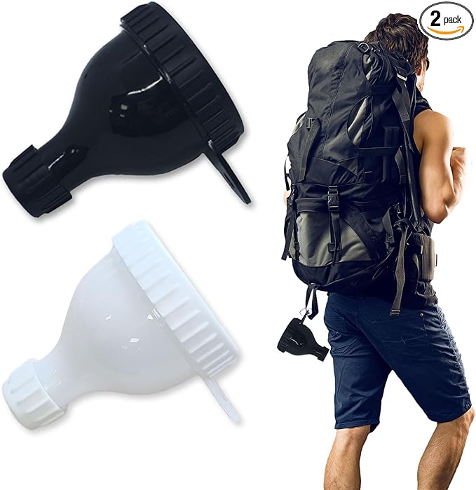 2Pack Protein Powder Container to go Portable Supplement Funnels for Filling Bottles with Protein Powder Compartment Pill Storage Great for Workout Travel to-Go Fitness(Black+White)