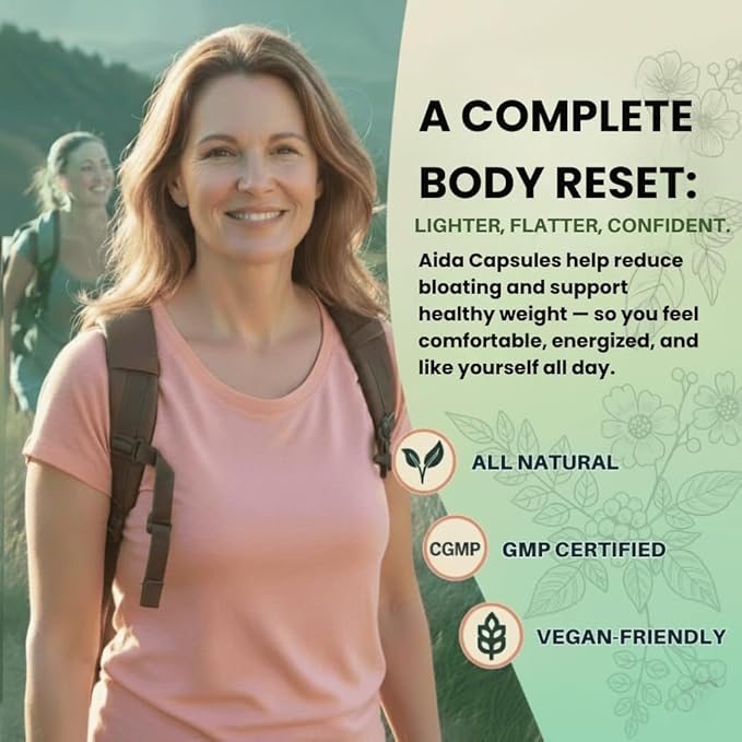 AidaVera® - Meno-Blend Capsules – Estrogen Support for Women with Ashwagandha, Maca & Tribulus – Bloating Relief, Weight Management, Hormonal Balance, Menopause Symptoms (30 Servings)