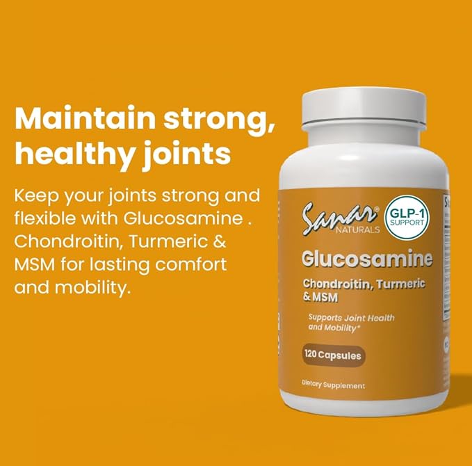 Sanar Naturals Glucosamine Chondroitin MSM Turmeric - Joint Support Supplement for Knees, Back, Hands, and Body - Non-GMO, Gluten Free, 120 Capsules