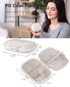Holii Travel Pill Organizer, 8 Compartments Portable Pill Case, Daily Pill Box to Hold Vitamins, Small Pill Container for Pocket Purse Medicine Organizer（Khaki）