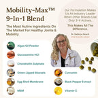 Paw Origins Mobility Max Joint Supplement for Dogs – 9-in-1 Blend with Glucosamine, Chondroitin, MSM & Vitamin C – Natural Bacon Flavor – Premium USA-Made Daily Formula for Active & Senior Pets