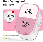 Odaro Extra Large Weekly Pill Organizer 2 Times A Day, Pill Box 7 Day Am Pm to Hold Daily Medicine Vitamin and Supplements - Pink